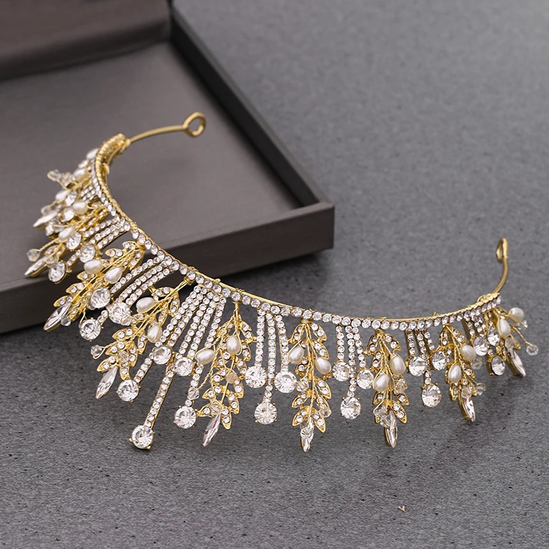Стразы жемчужные диадемы и короны свадебные аксессуары для волос корона повязка
