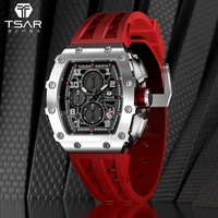 tsar bomba watch for men luxury sport design seiko vk67 movement sapphire mirror waterproof stainless steel wristwatch mens gift