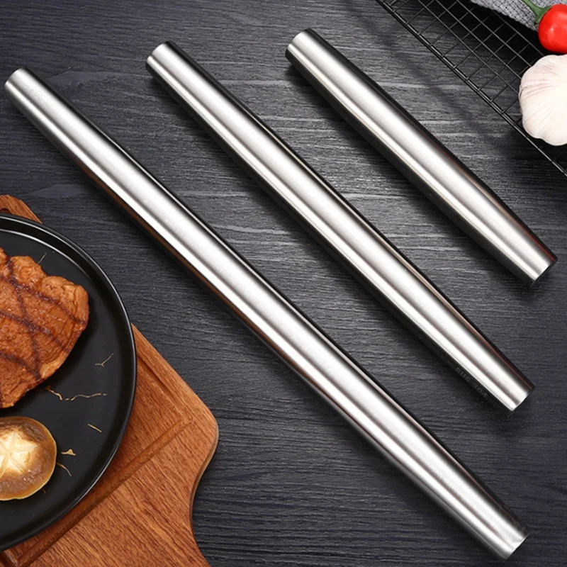 

Stainless Steel Rolling Pin Non-Stick Pastry Dough Roller Pizza Noodles Making Tools, 3PCS