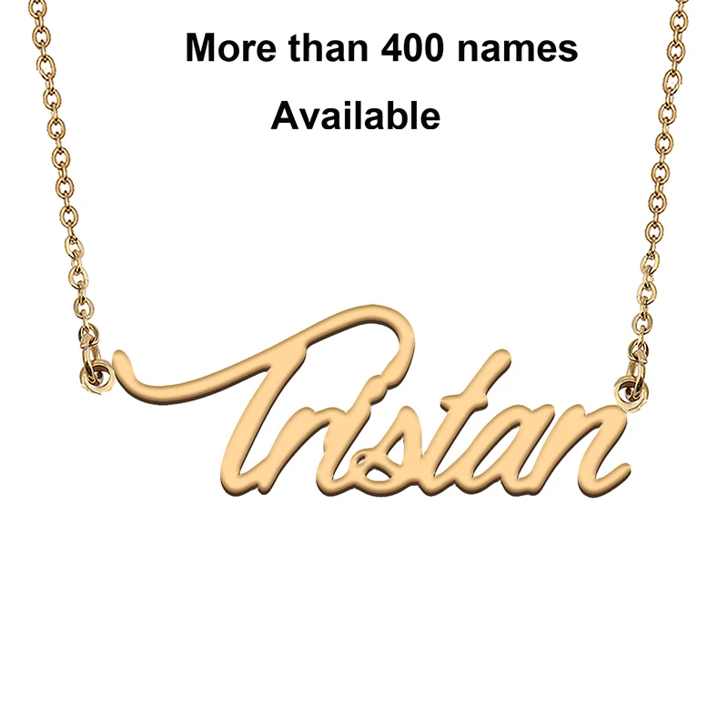 

Цепочка с изображением инициальных букв и имени для Тристана, ожерелье для дня рождения, Рождества, Нового года, выпускного, свадьбы, Дня Свя...