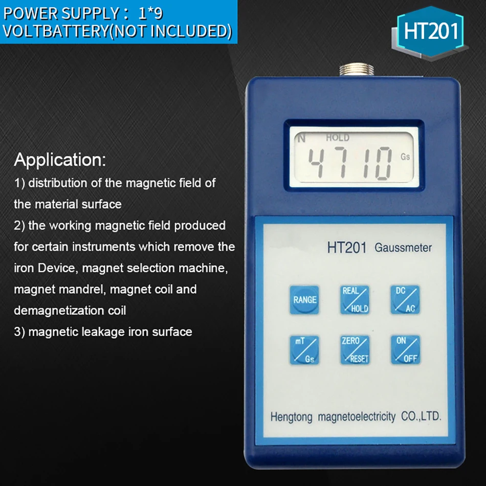 Новый профессиональный цифровой Гаусс Тесла метр Gaussmeter HT201 ручной Высокоточный