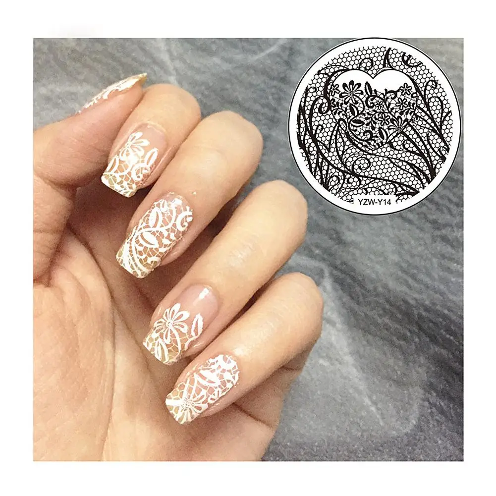 Снежинка Рождество маникюрный шаблон штамп цветок лоза листок Розы Цветок