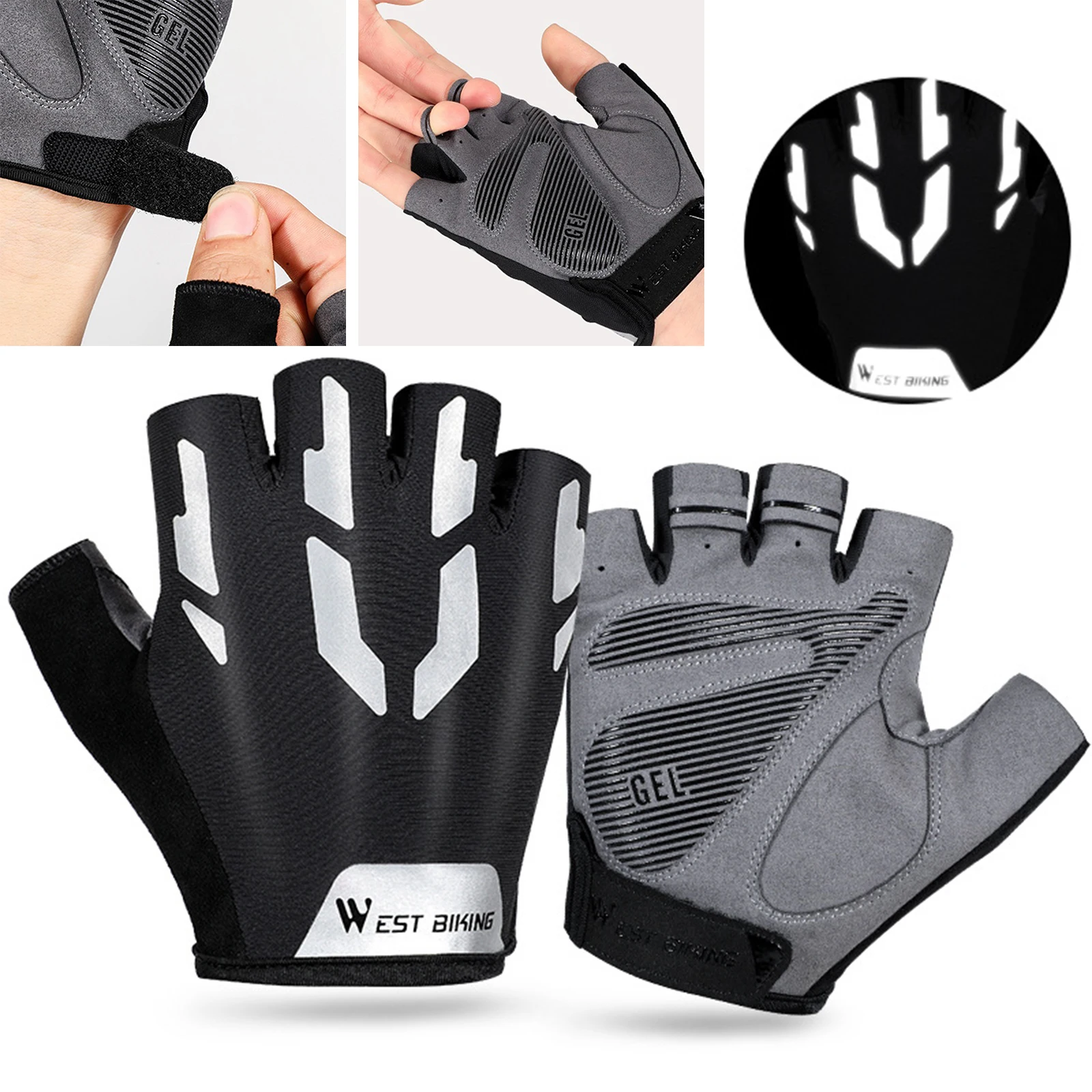 

Road MTB Bicycle Cycling GEL Pad Half Finger Gloves Bike Riding