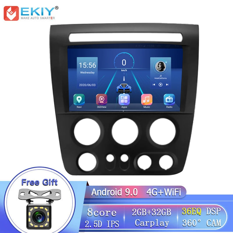 

EKIY 8Core 4G автомобильный радиоприемник андроид 9 для Hummer H3 1 2005 - 2010 мультимедиа аудио плеер Carplay GPS навигации стерео без 2 Дина DVD
