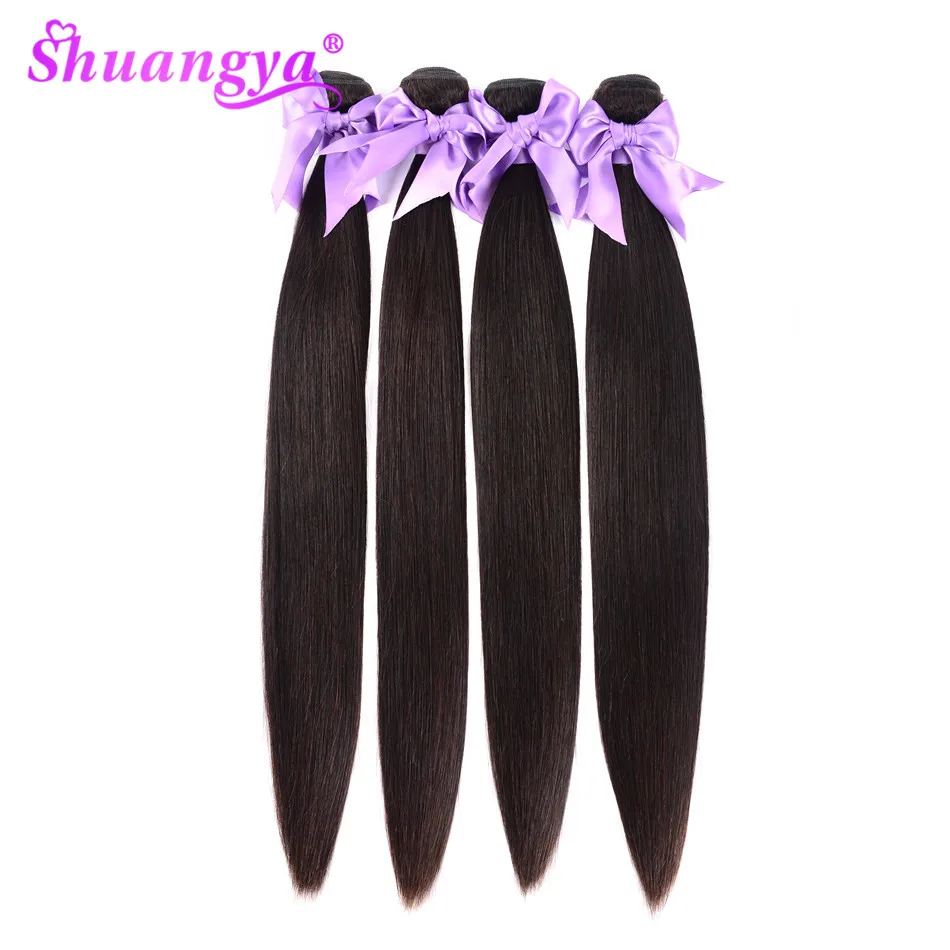 Волосы шуангья перуанские прямые волосы пучки 3 шт./партия 100% человеческие 8 &quot