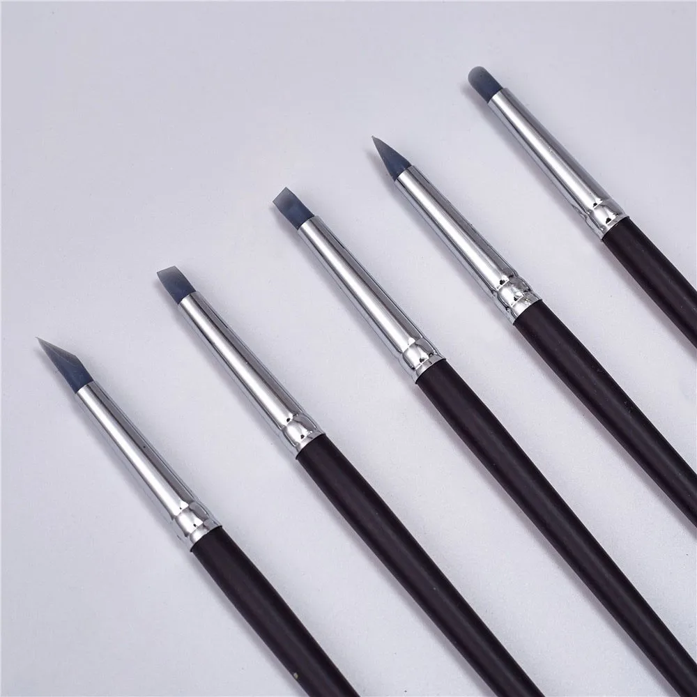 Rubber Tip Paint Brushes Clay Tools Grey Head culpture Pottery Color Shaping Blending Drawing Modeling Remove Fingerprints Hot | Дом и сад