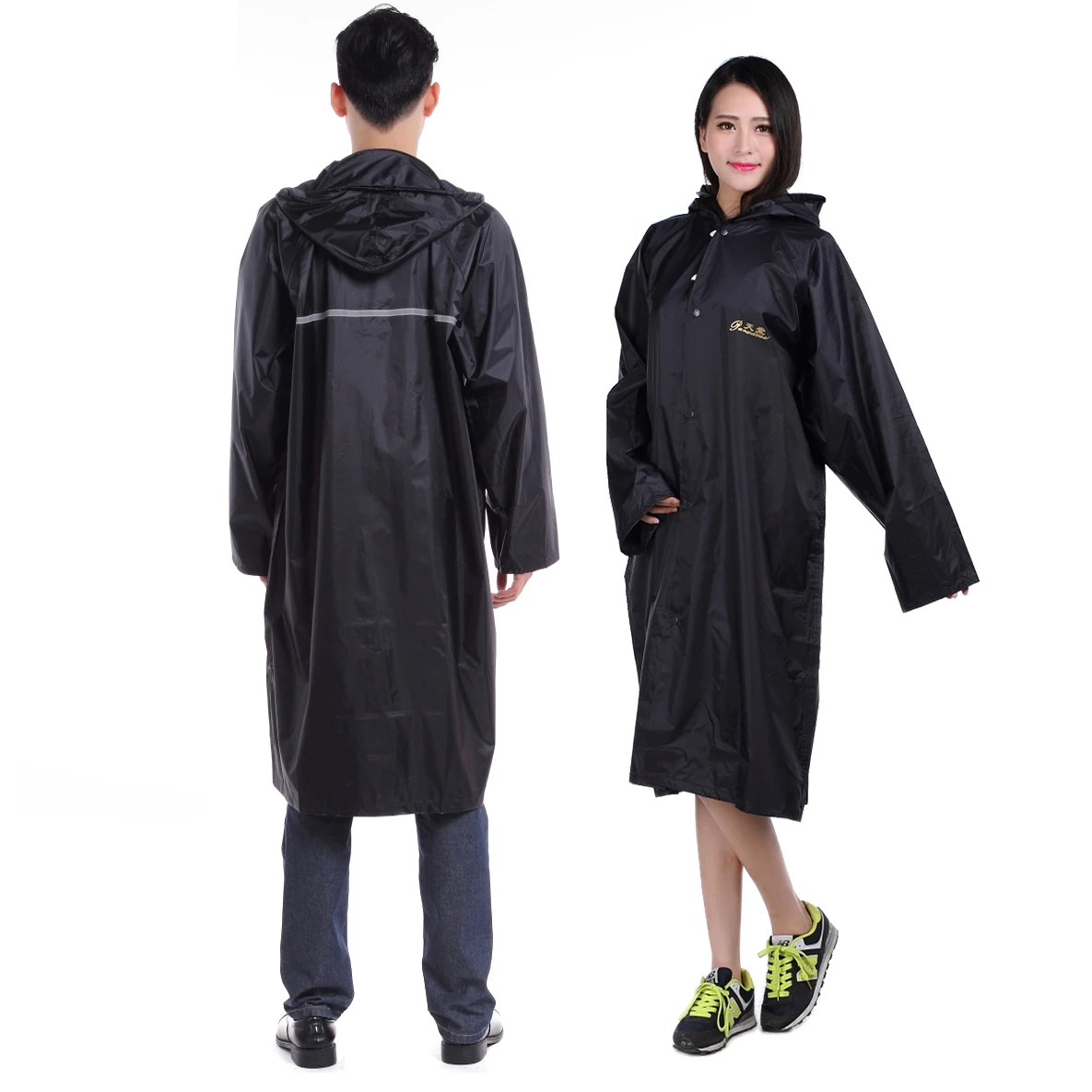 

Outdoors Black Hiking Raincoat Heavy Dut Long Motorcycle Rain Suit Travel Waterproof Gabardina Hombre Ladies Raincoats KK60YY