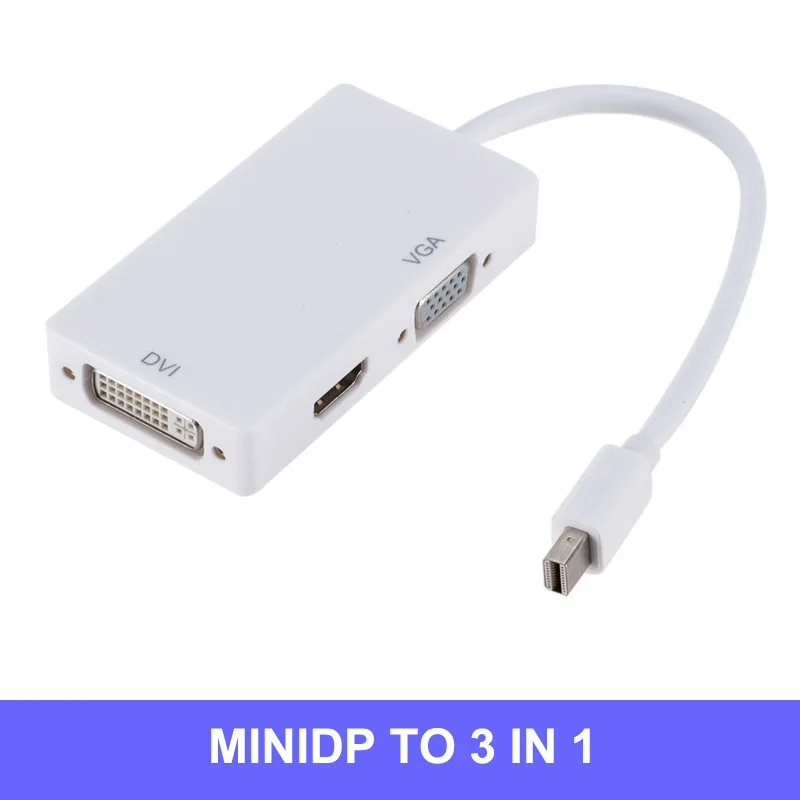 Прямоугольный мини-адаптер DisplayPort DP Thunderbolt в DVI/VGA/HDMI адаптер 3 1 для Apple IMac Mac Mini Pro Air