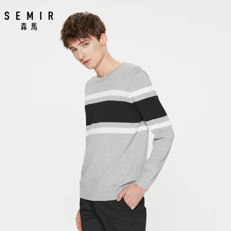 Весна-Осень 2020 новый свитер SEMIR мужской джемпер с круглым вырезом популярный