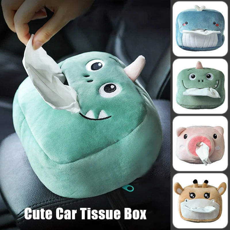 

Car Tissue Box Plush Animals Cute Napkin Tissue Paper Holder Car Styling Portable Armrest Box/Seat Back Napkin Paper Holder Case