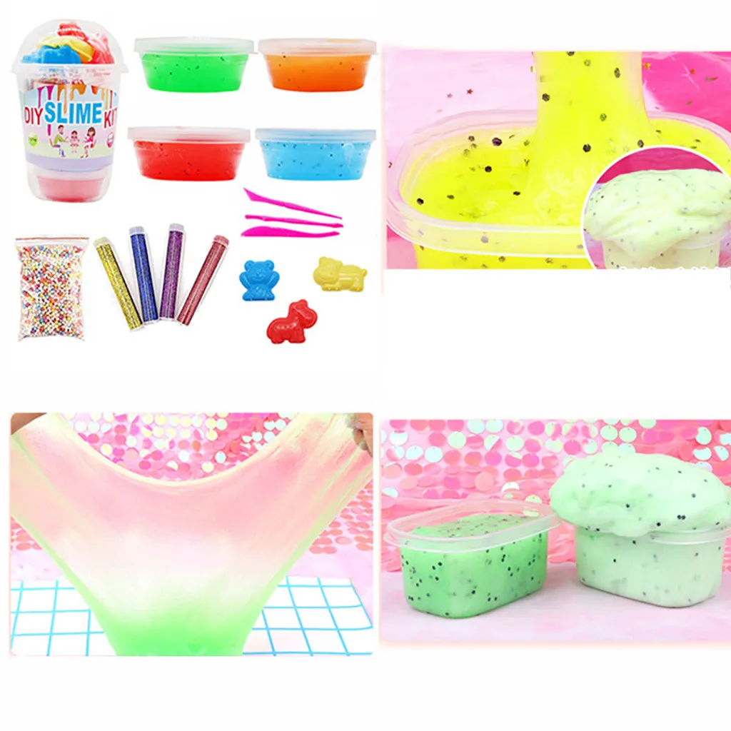 Цвет Пушистый слизь игрушки Полимерная глина &quotсделай сам&quot набор поставки