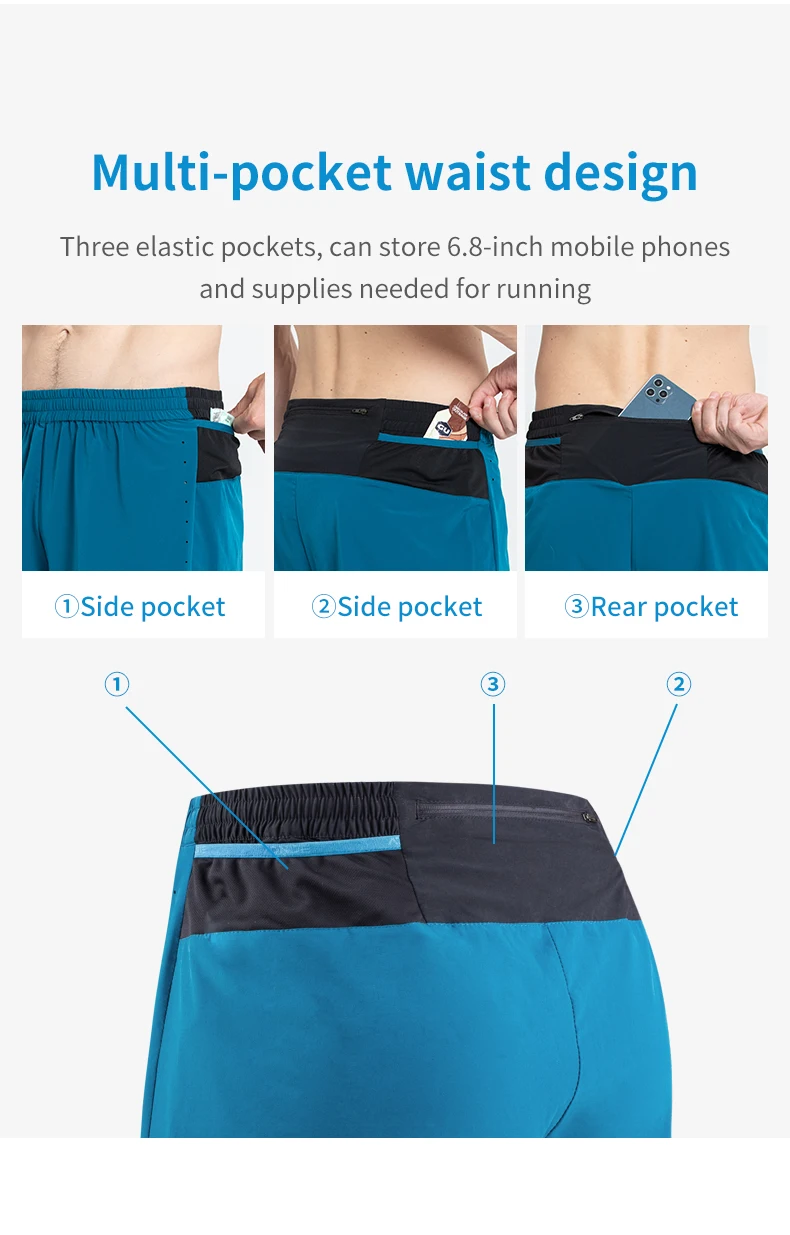 AONIJIE F5101 Men Sports Quick Dry Shorts Lightweight Elastic Belt Boxers Trunks Jams With Pockets For Gym Running Fitness