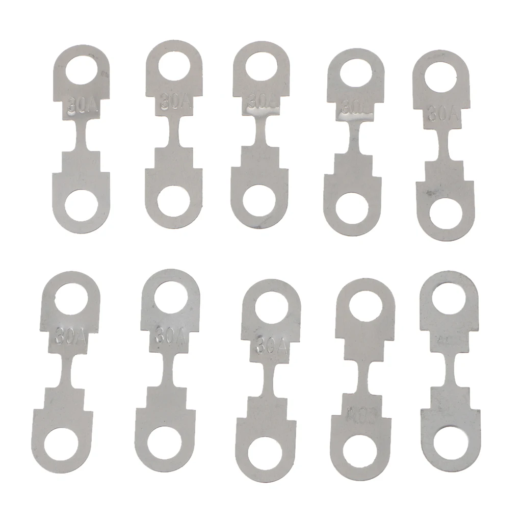 Плоские предохранители для автомобиля 10 шт. Серебряная лента 30AMP-150AMP VW Audi SEAT Skoda Ford