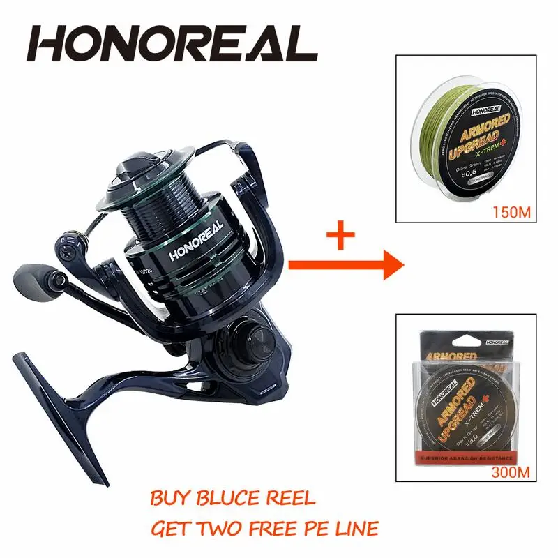 Honoreal Spinning Fishing Reel 9+1 Bearing Balls Metal Coil Boat Rock Wheel BLUCE line Lift up fly casting | Спорт и развлечения