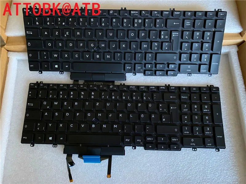 

New US/GR/FR keyboard for DELL Latitude 5500 5501 5510 5511 Precision 3500 3501 3540 with trackpoint keyboard backlit