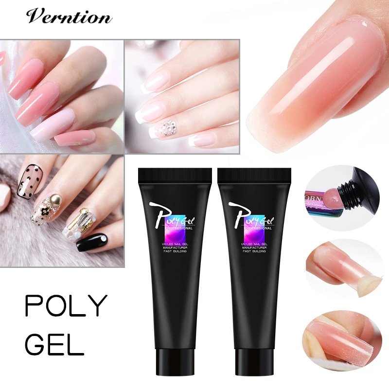 Verntion акрил поли для маникюра с использованием лака геля прозрачного хрусталя УФ