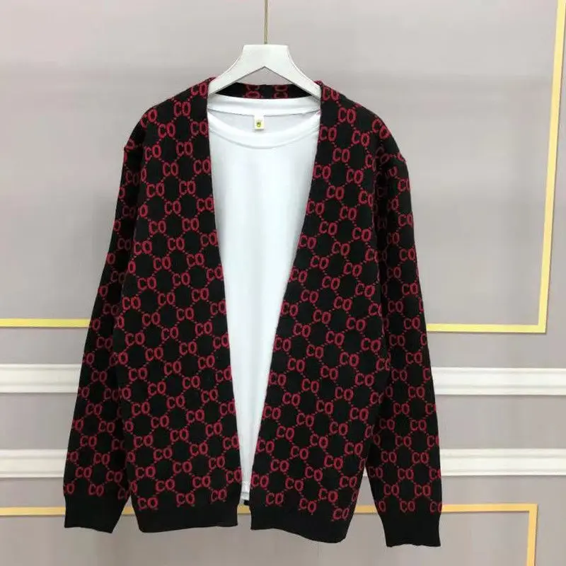

2021 spring and autumn new knitted cardigan men's coat fashion outerwear men's sweater