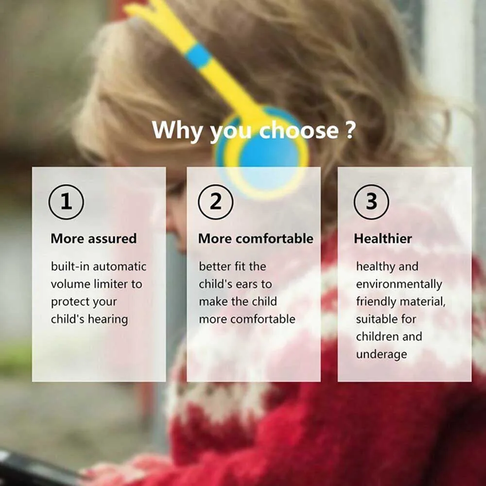 Мягкие силиконовые проводные наушники симпатичные детские Накладные