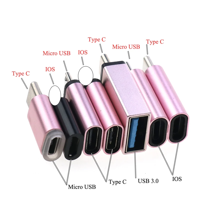 Адаптер-преобразователь ChengHaoRan Micro USB для iPhone X 8 7 6 Plus Type C/IOS адаптер Samsung S8 Xiaomi 9 Letv |