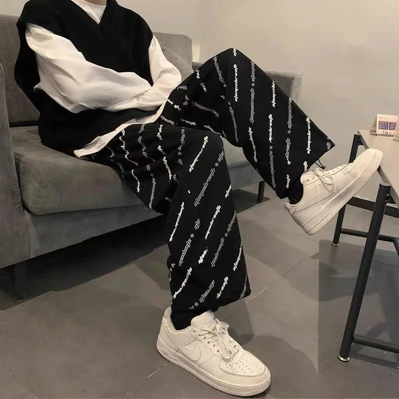 

2021 New Stretch Trousers Plus Leg Pants Loose Straight Leg Casual Sports Thinner Wide Leg Traf High Waist Pants Women