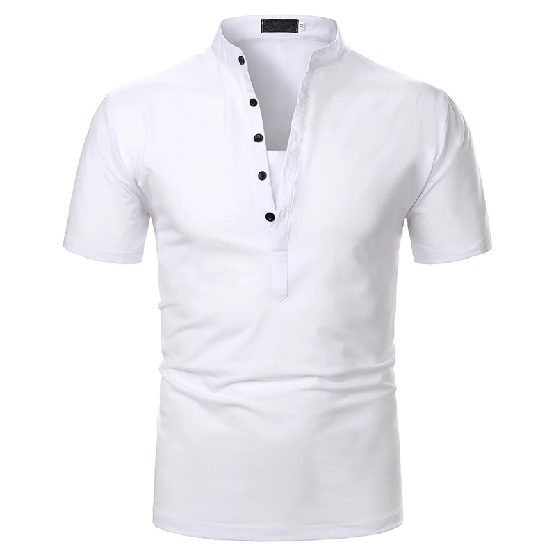 

291# Men Tees V-Neck Tees Fashion Short Sleeve Men T-shirt