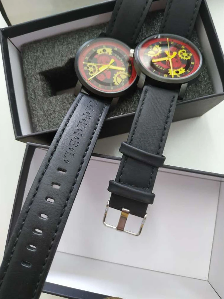 

Anime DATE A LIVE Tokisaki Kurumi Nightmare Theme Couple Watches Black Guartz Wrist Watch Fashion Cosplay Xmas Birthday Gift