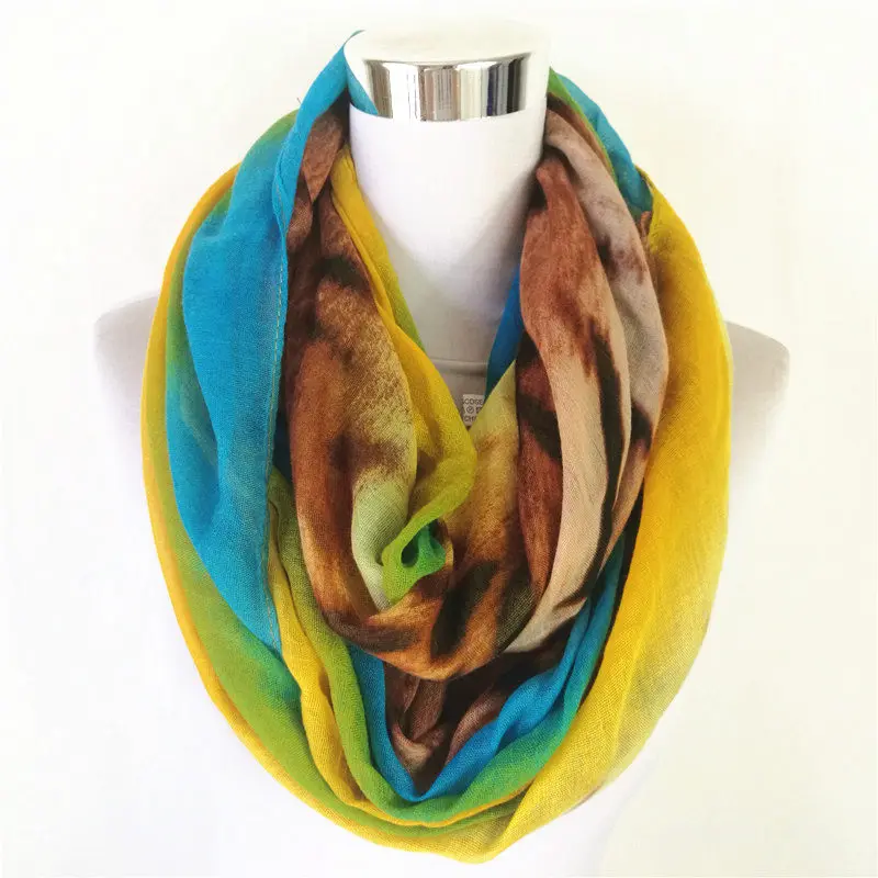 

Free shipping circle women's scarf with print crein scarf Infinity scarf Designer women's head hijab scarves