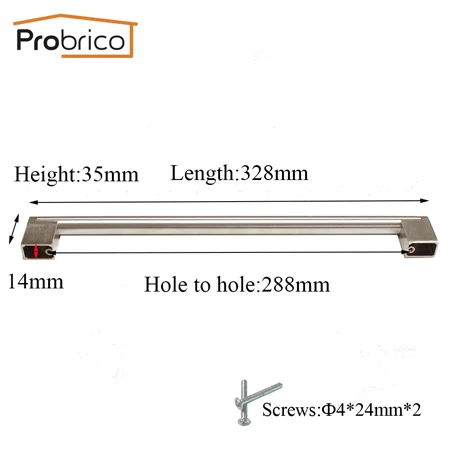 Boss Bar 288 Probrico ручки для ящиков, мебельные ручки для кухонного шкафа, Т-образные дверные ручки, ручки для ручек, диаметр 12 мм/14 мм - Цвет: Boss Bar 288