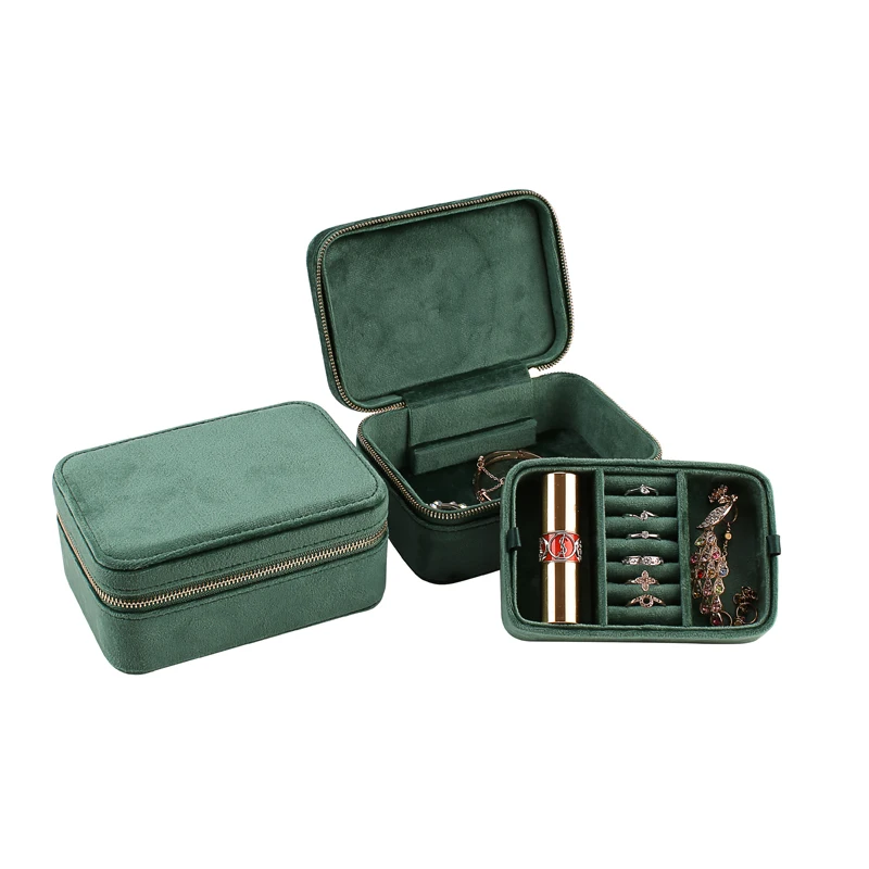 

Dropshipping Travel Jewelry Organizer Small Box Leather Case For Bangle Earrings Rings High Capacity Women Fashion Box Bag