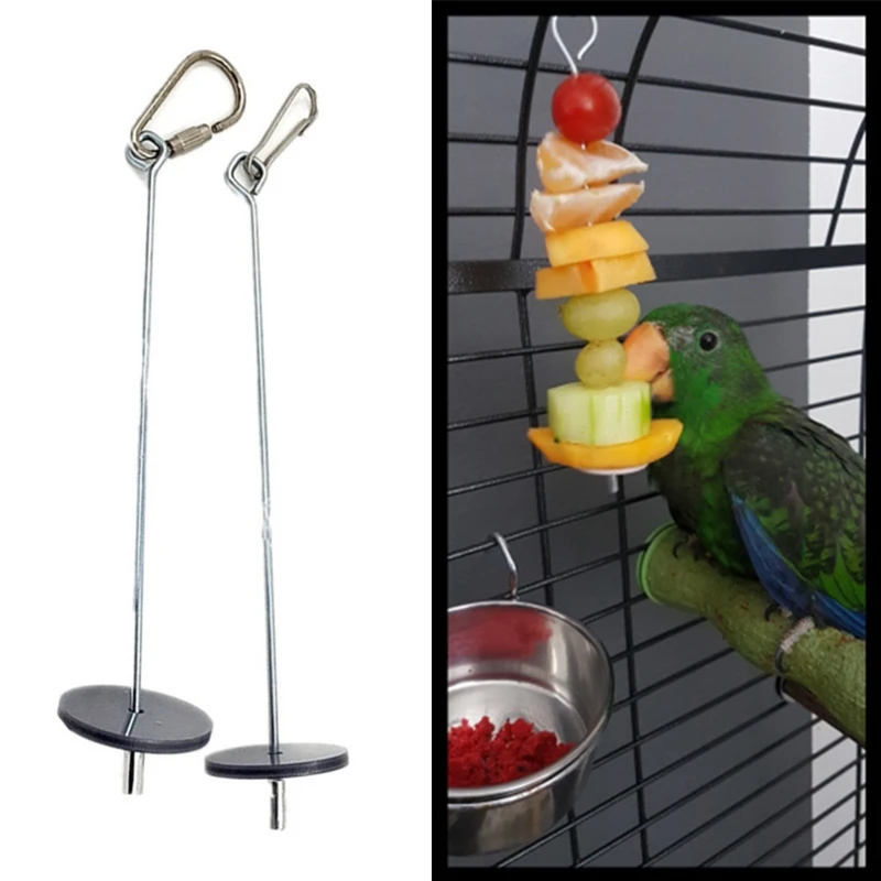 2020 New High Quality Pet Parrots Birds Food Holder Support Stainless Steel Fruit Spear Stick Meat Vegetable Skewer|Кормление птиц| |