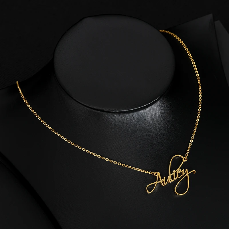 Ожерелье с шрифтом ожерелье именем на заказ золотое из нержавеющей стали длинной