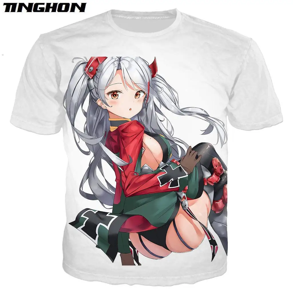 XS 7XL аниме Azur Lane футболка для мужчин/женские 3D с принтом модные футболки девочек