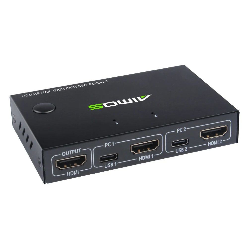 TOMLOV HDMI KVM Переключатель концентратор 2 порта для ПК совместное использование 1