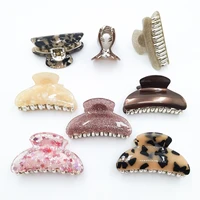 shiny acrylic 7cm large hair claw women girls acetate solid crab clip barrette haripin elegant ponytail holder clamp accessories