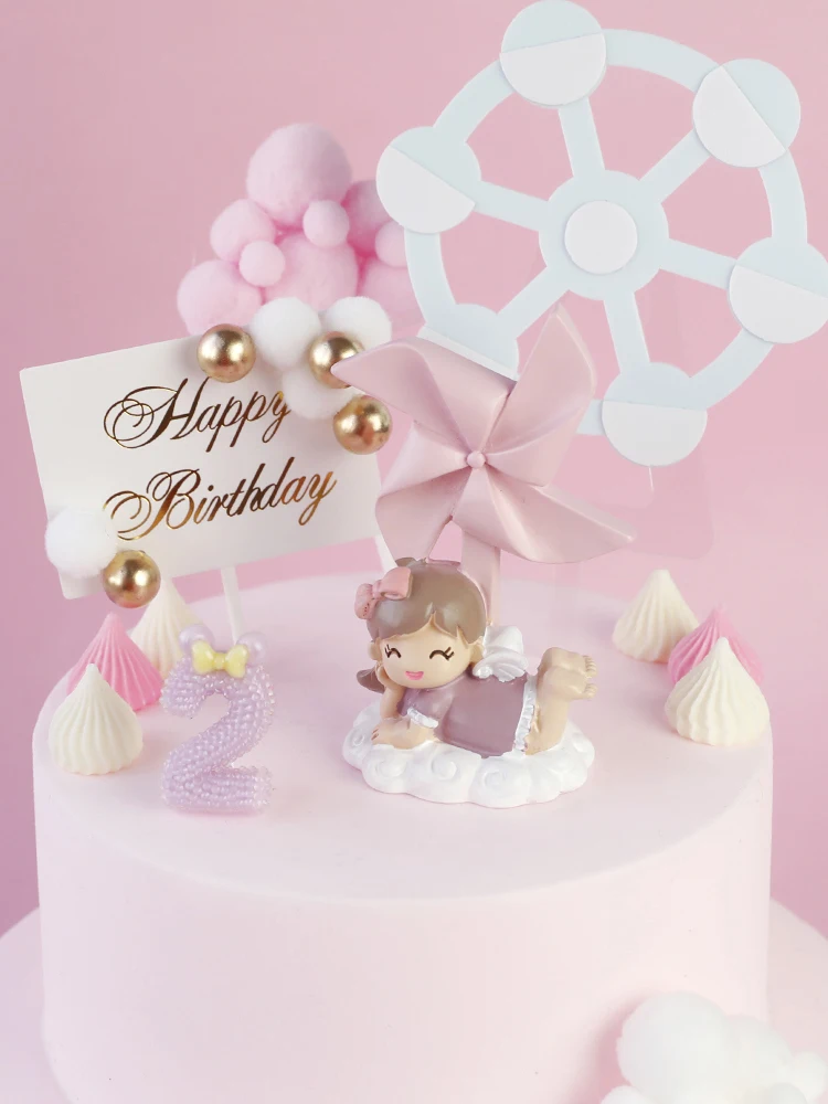 Корона Princess Prince декоративная лодка ветряная мельница розовыми шариками торт