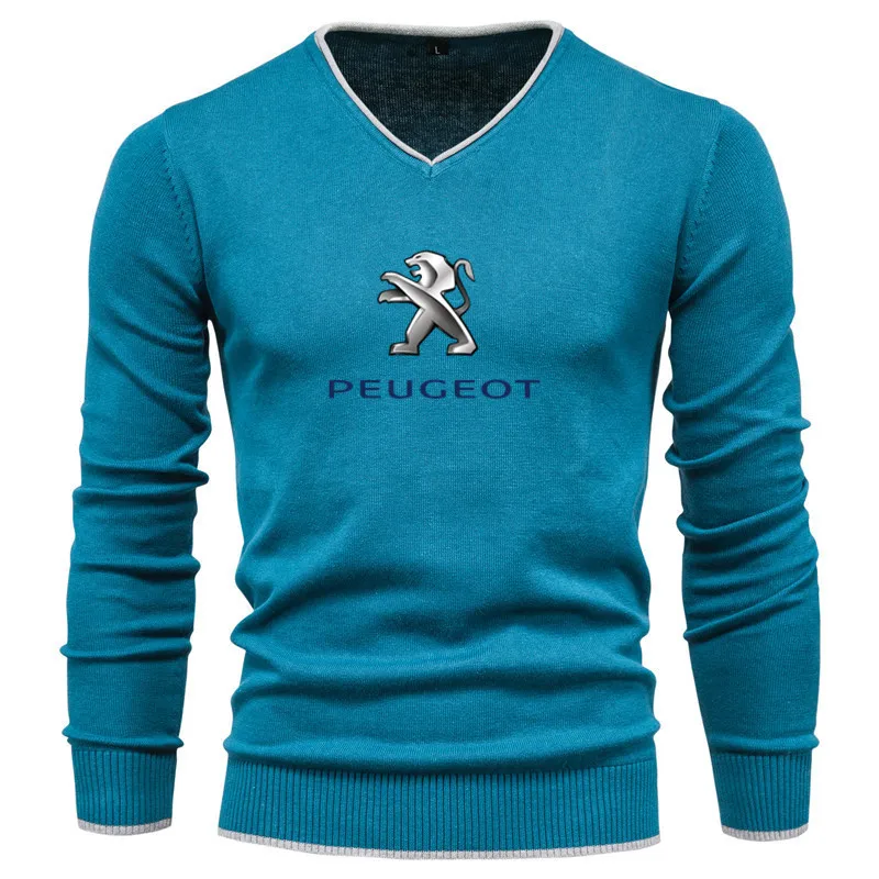 

2021 new Peugeot car LOGO autumn and winter men's sweater fashion trend brand youth knitted pullover