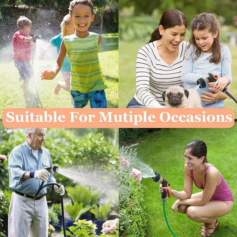 

High Pressure Garden Hose Nozzle Hand Sprayer 8 Pattern Adjustable Car Wash Hose Household Garden Water Spray Nozzle 2021