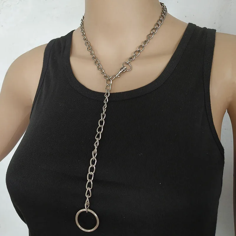 Винтажное ожерелье в стиле панк с цепочкой для женщин 2019 Новый Серебряный