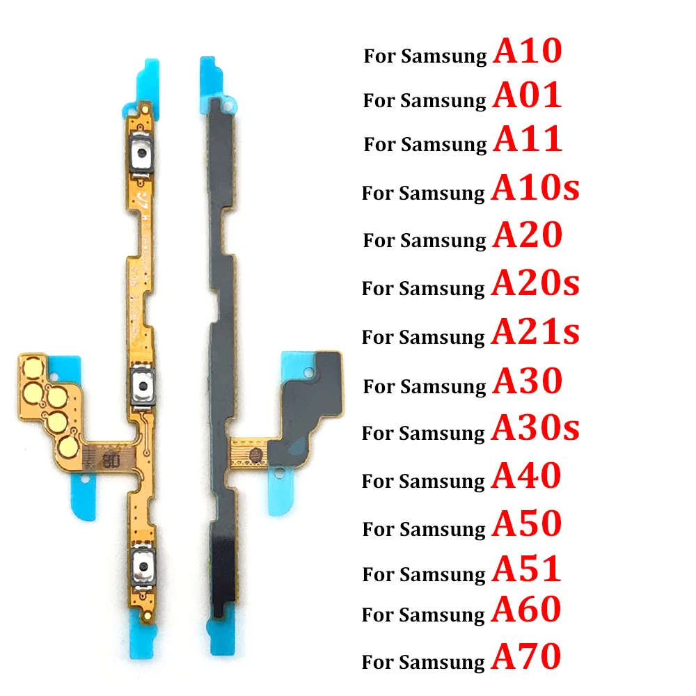 20 шт. Кнопка громкости питания гибкий кабель для Samsung A10 A20 A30 A50 A70 A01 A11 A10s A20s A21s A30s A51