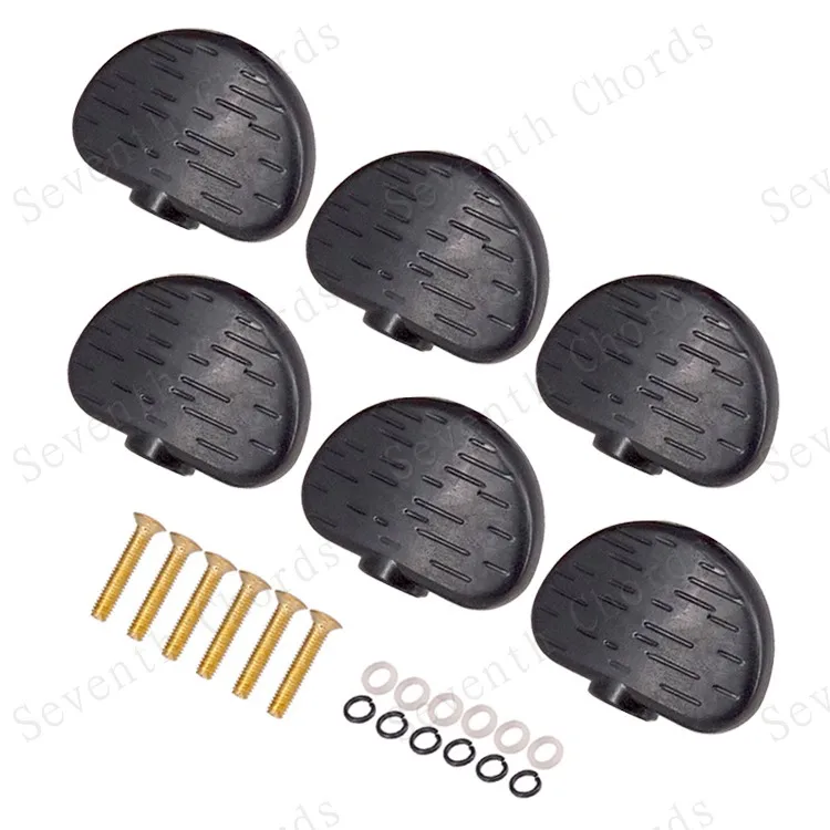 6 шт черный Пластик текстура древесины гитарные колки тюнеры замена кнопки ручка