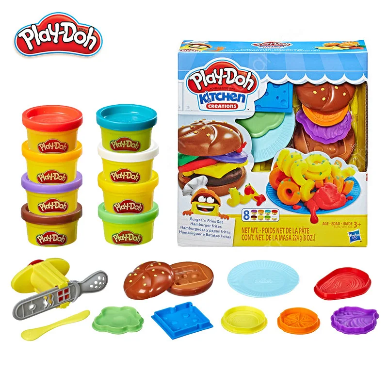 Hasbro Play Doh набор закусок гамбургеров глина цветная грязь Креативные кухонные