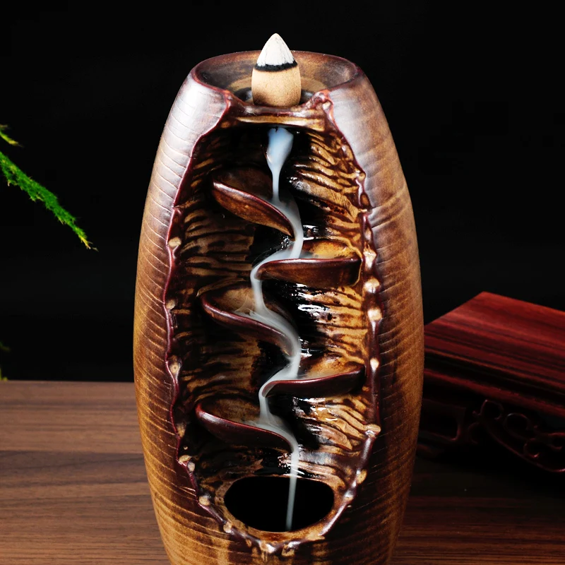 

Smoke Backflow Incense Burner Ceramic Censer Smell Removing Aroma Furnace Living Room Incense Burner Home Fragrance Oil