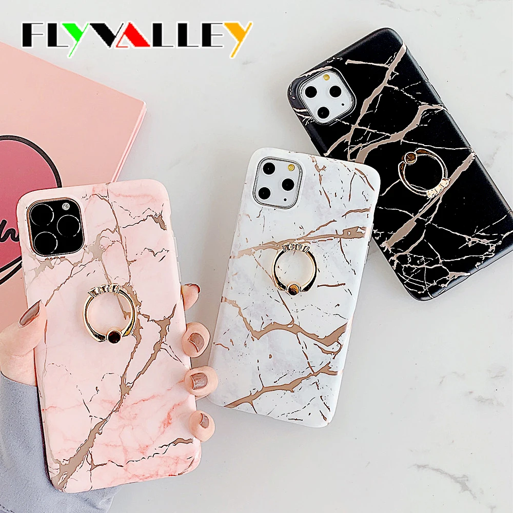 Позолоченные мраморные чехлы для телефонов хуавей P20 P30 Lite Pro mate 20 Чехол кольцо