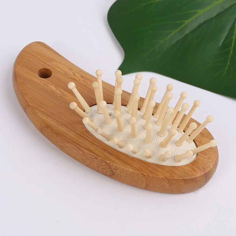 Новая карманная деревянная расческа из бамбука для волос натурального