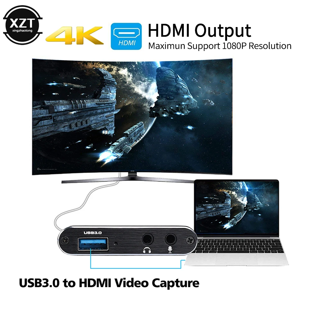 4K USB 3.0 hdmi-совместимая карта захвата видео/игр ключ 1080P 60fps рекордер конвертер для