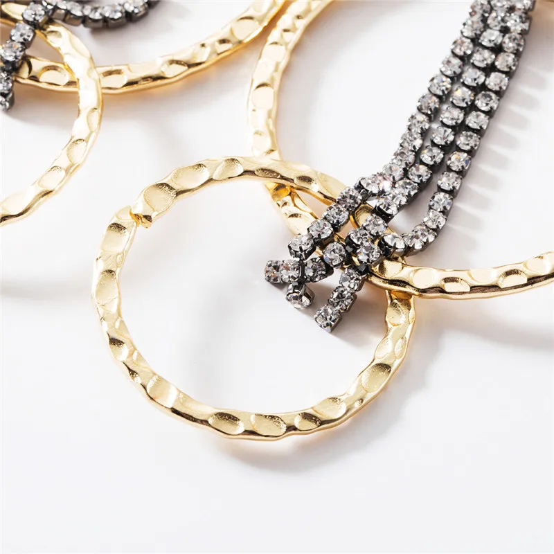 2019 Fashion Jewelry Earings European Multi-layer Circle Rhinestone Fringed Women's Retro Personality Popular Party Earrings | Украшения