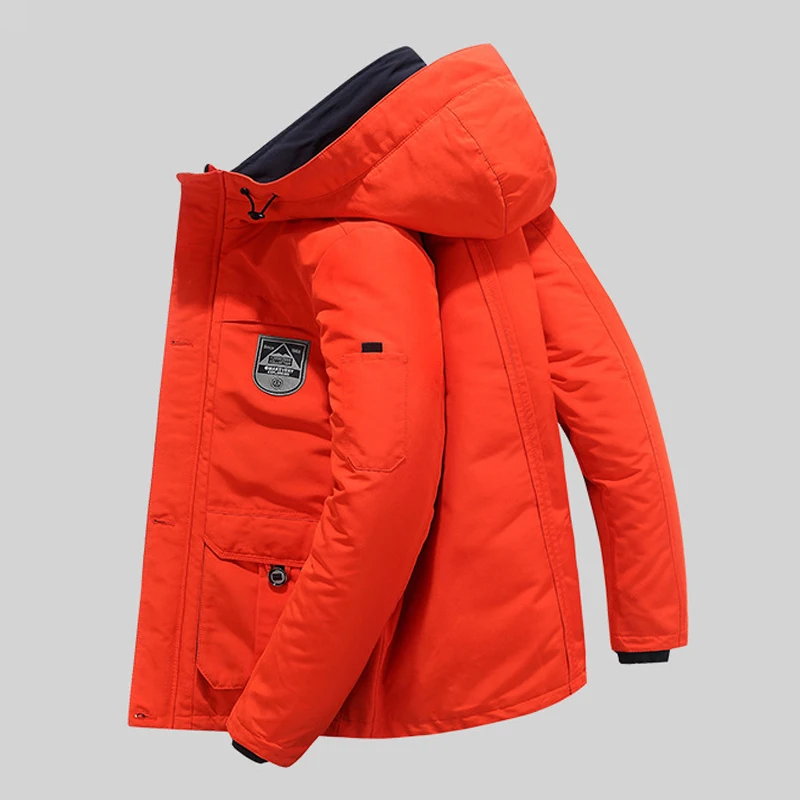 

Мужская одежда зимняя уличная теплая хлопковая рубашка с шапкой