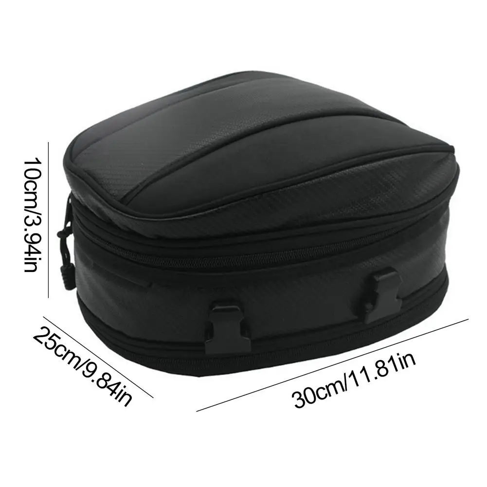 

Large Capacity Motorcycle Rear Seat Bag With Buckle Strap Waterproof Oxford Cloth Hump Bag Bike Rear Pouch 7.5L-10L