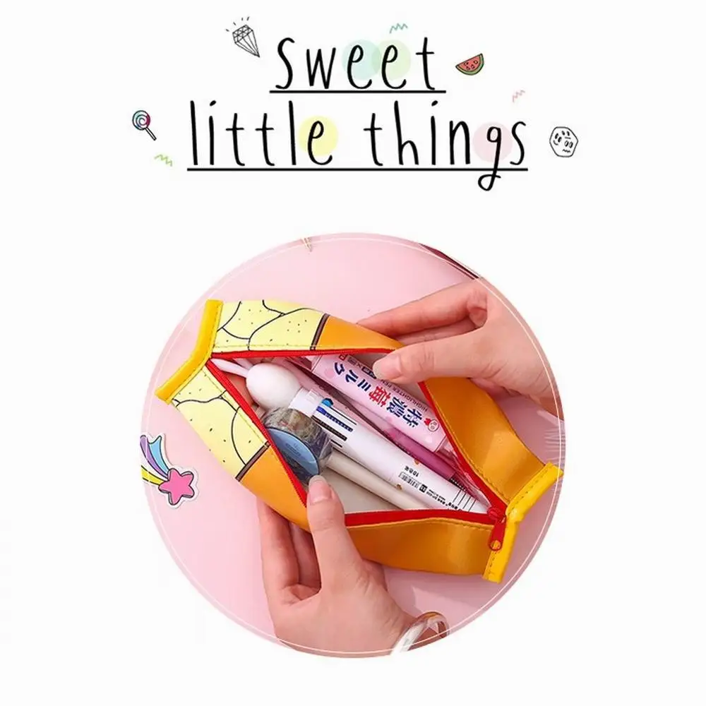 Мультяшный пенал с рисунком снека для школьников портативный канцелярских