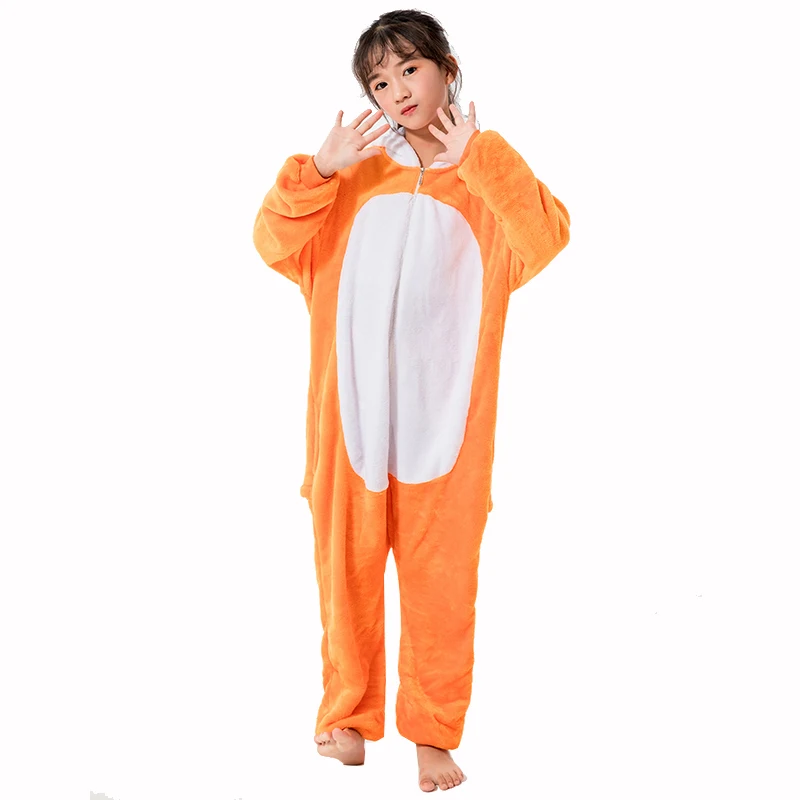 Пижама в виде животных для мальчиков и девочек детская Фланелевая пижама на